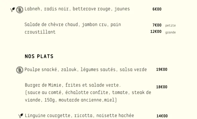 Le menu, Venelles, Le comptoir de Mimie