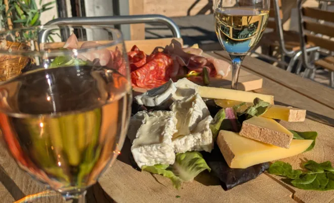 notre terrasse en fin de journée