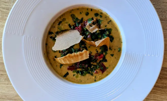 Gaspacho tomate, concombre, tartare de tomate